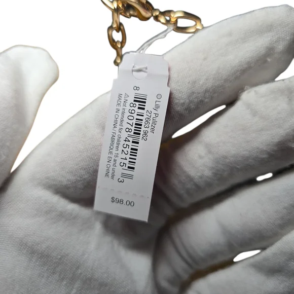 Lilly Pulitzer Blue and Gold Seaside Tassel Statement Necklace - Picture 4 of 4